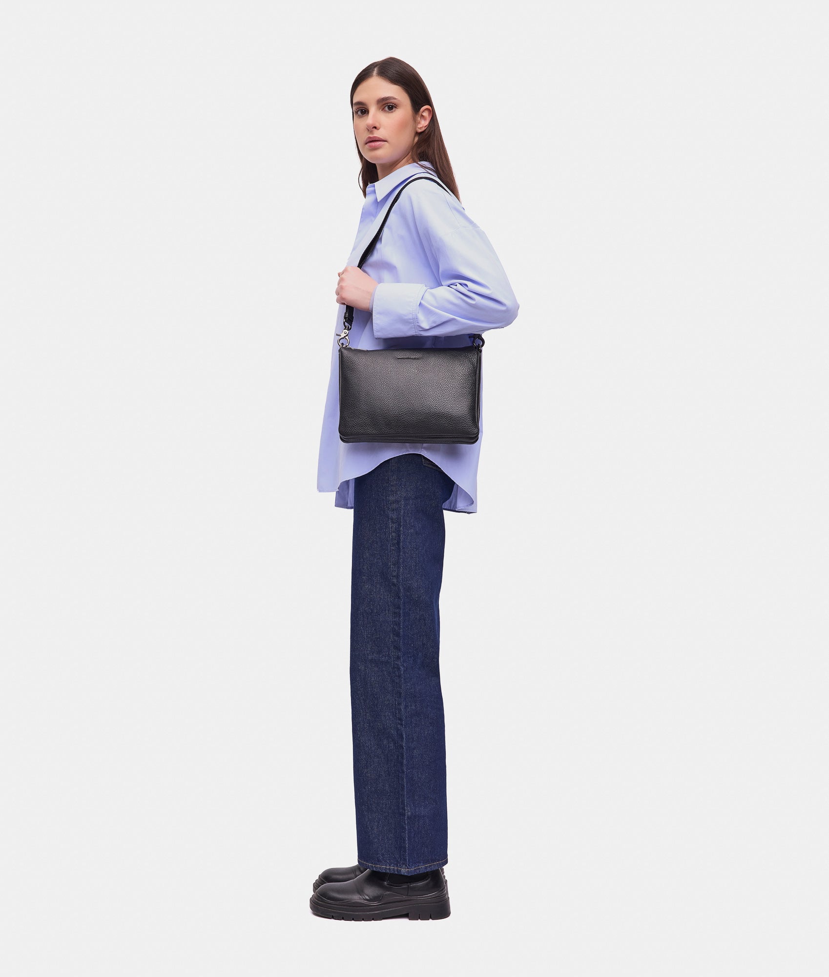 MANDARINA DUCK Mellow Leather Crossover Bag Nero MANDARINA DUCK Mellow Leather Crossover Bag Nero