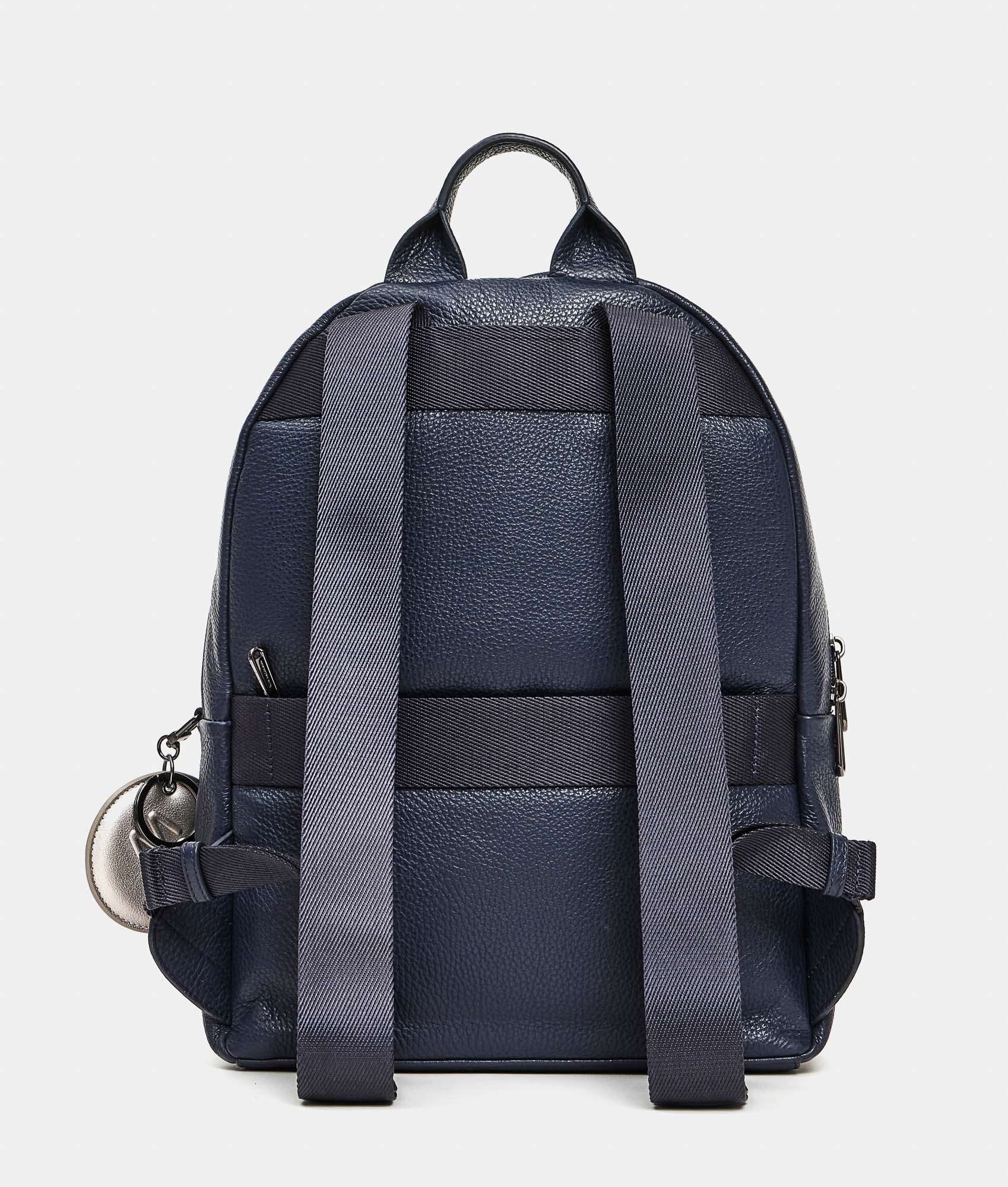 dark blue leather backpack Mandarina Duck Mellow Leather Fzt35 Backpack Blue