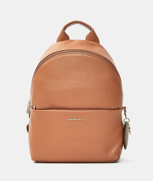 Mellow Leather Backpack Pecan Nut Mandarina Duck