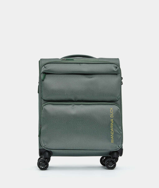 Mandarina Duck Unisex Zephyr Trolley Backpack – 2-in-1 Als Handgepäck-Trolley & Rucksack (Iceberg Green, M)