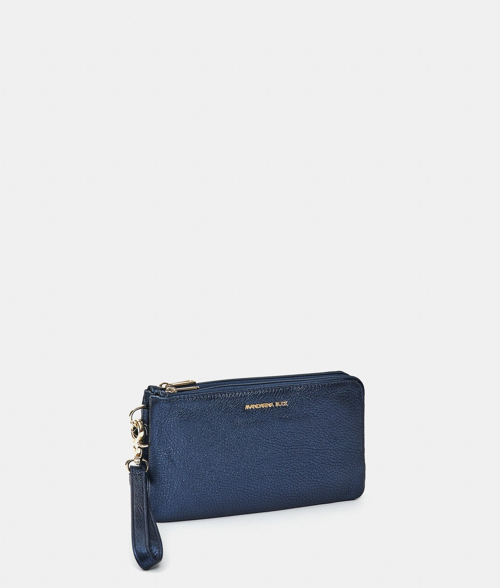 Mellow Metal Pouch Blue Indigo Mandarina Duck